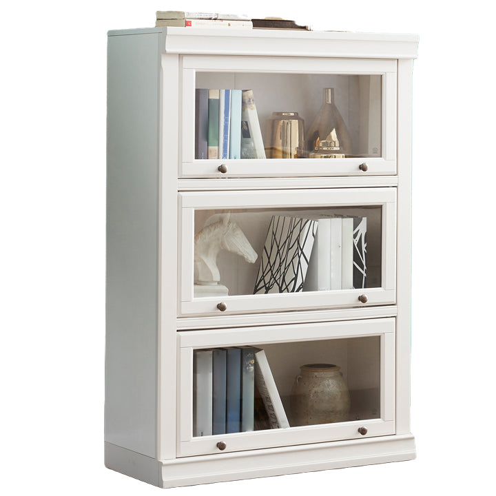 Wooden Vertical Bookcase Contemporary Closed Back Bookshelf for Home Office