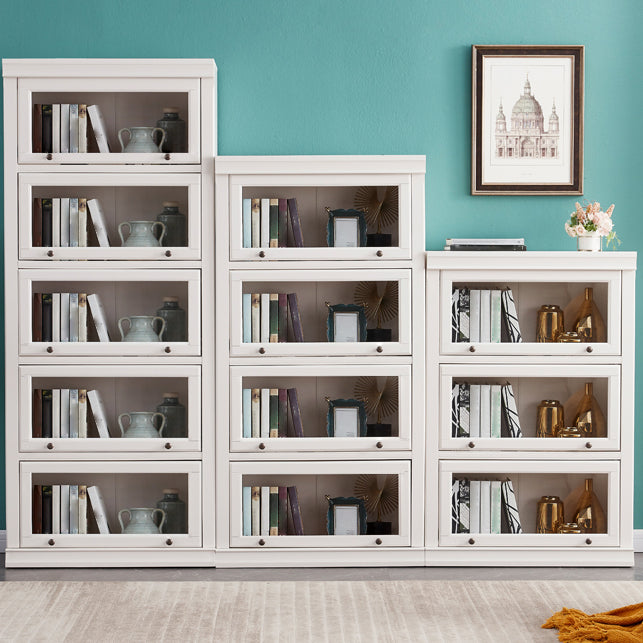 Wooden Vertical Bookcase Contemporary Closed Back Bookshelf for Home Office