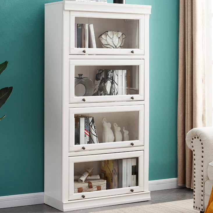Wooden Vertical Bookcase Contemporary Closed Back Bookshelf for Home Office