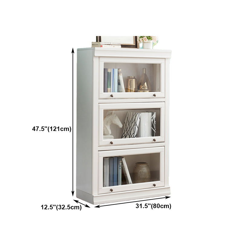 Wooden Vertical Bookcase Contemporary Closed Back Bookshelf for Home Office