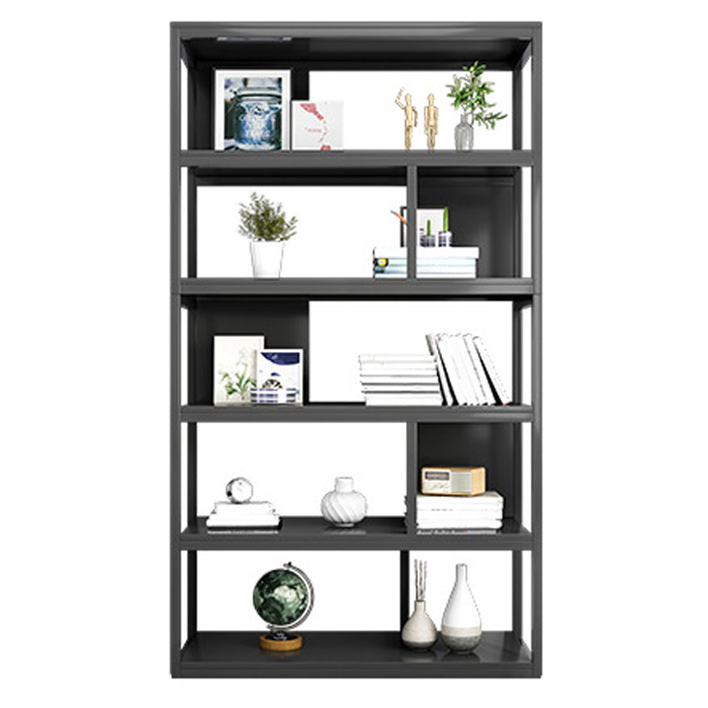 Vertical Metal Frame Etagere Bookshelf Manufactured Wood Shelf Bookcase for Living Room