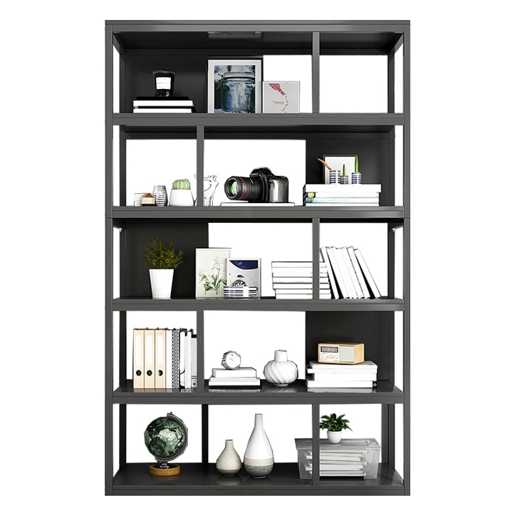 Vertical Metal Frame Etagere Bookshelf Manufactured Wood Shelf Bookcase for Living Room