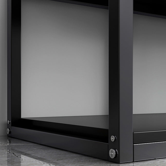 Vertical Metal Frame Etagere Bookshelf Manufactured Wood Shelf Bookcase for Living Room