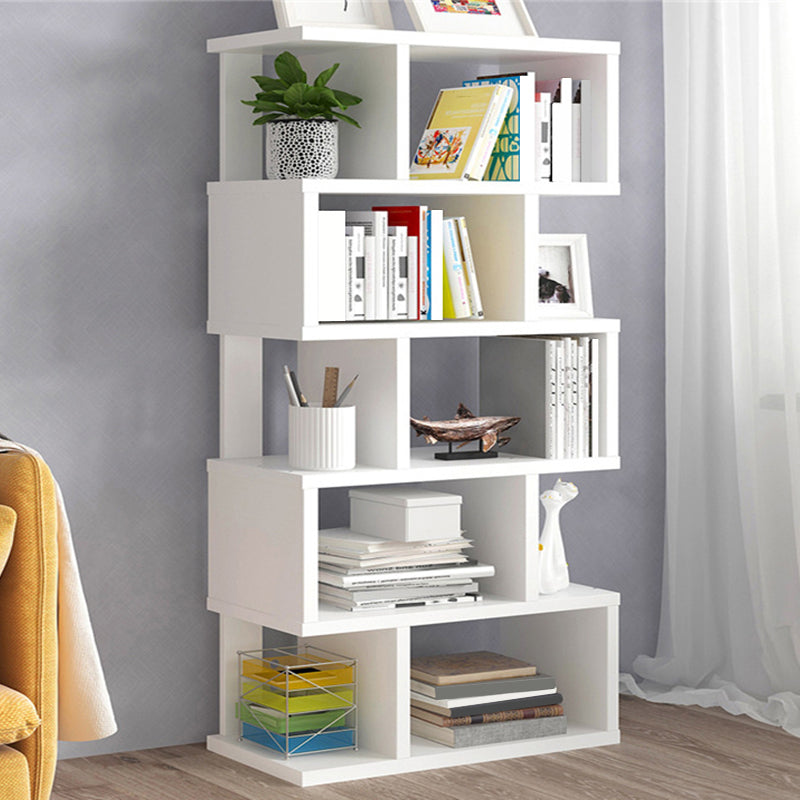 Wood Standard Bookcase Contemporary Style Open Back Bookshelf for Home Office