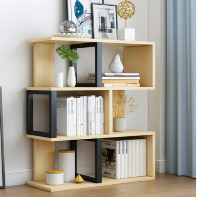 Wood Standard Bookcase Contemporary Style Open Back Bookshelf for Home Office