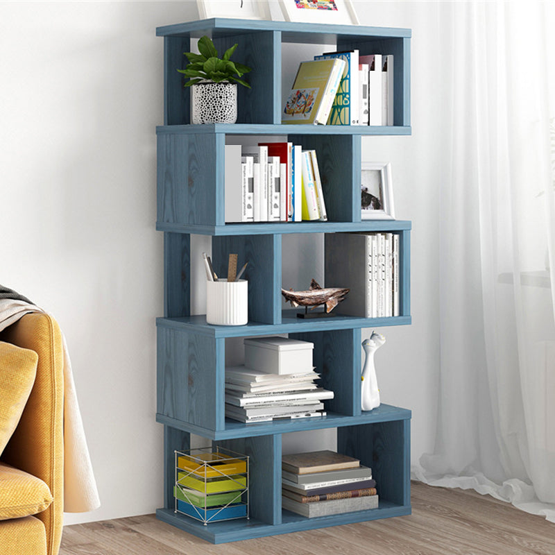 Wood Standard Bookcase Contemporary Style Open Back Bookshelf for Home Office