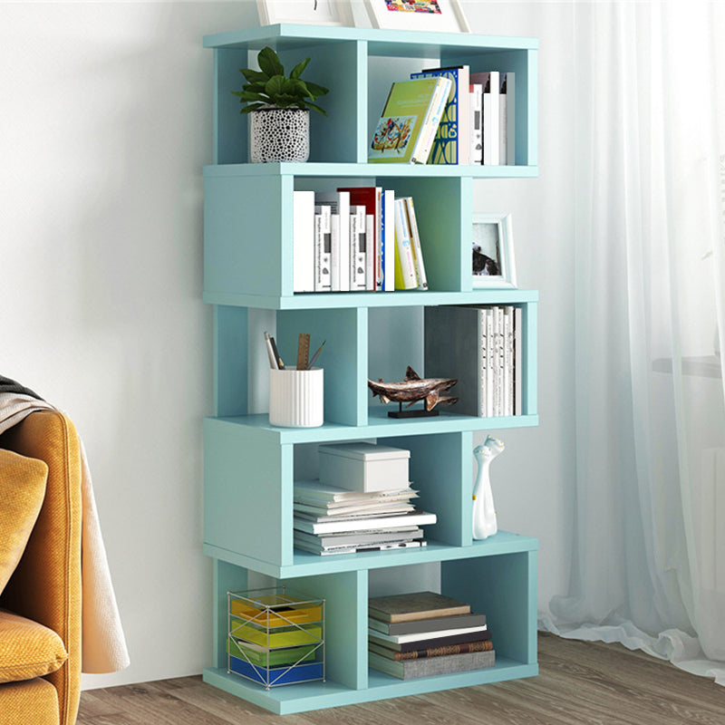 Wood Standard Bookcase Contemporary Style Open Back Bookshelf for Home Office