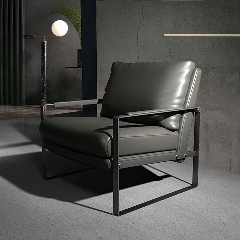 Bonded Leather/Linen Arm Chair 27.5 "L x 34.2"W x 31.4"H Arms Included Chair