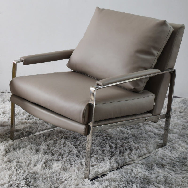 Bonded Leather/Linen Arm Chair 27.5 "L x 34.2"W x 31.4"H Arms Included Chair