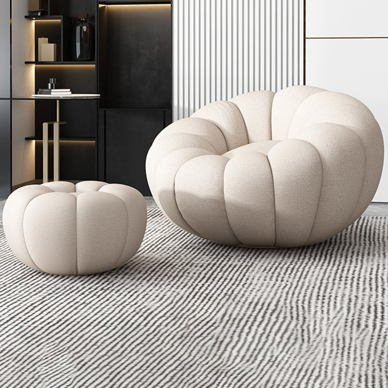 Faux Leather/Faux Fur Chair 37.4" L x 37.4" W x 25.6" H Convertible Chair