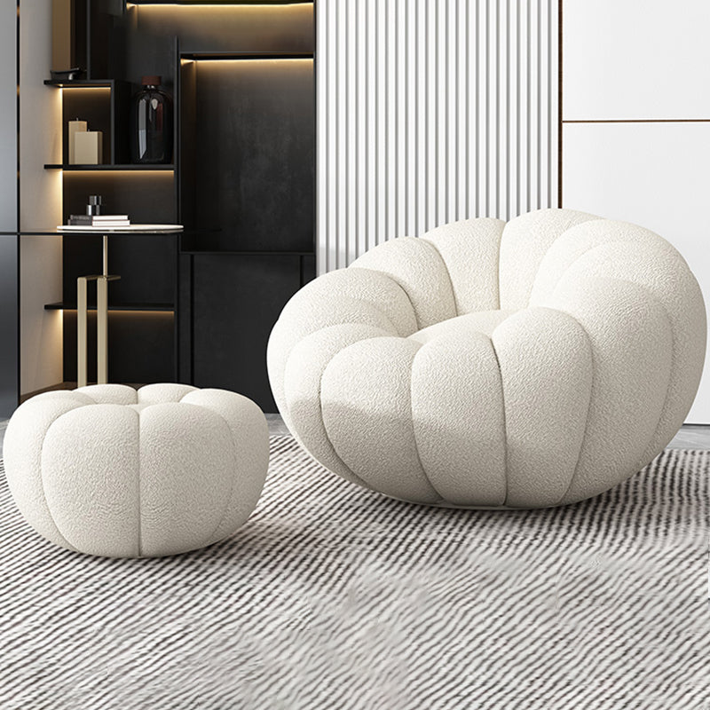 Faux Leather/Faux Fur Chair 37.4" L x 37.4" W x 25.6" H Convertible Chair