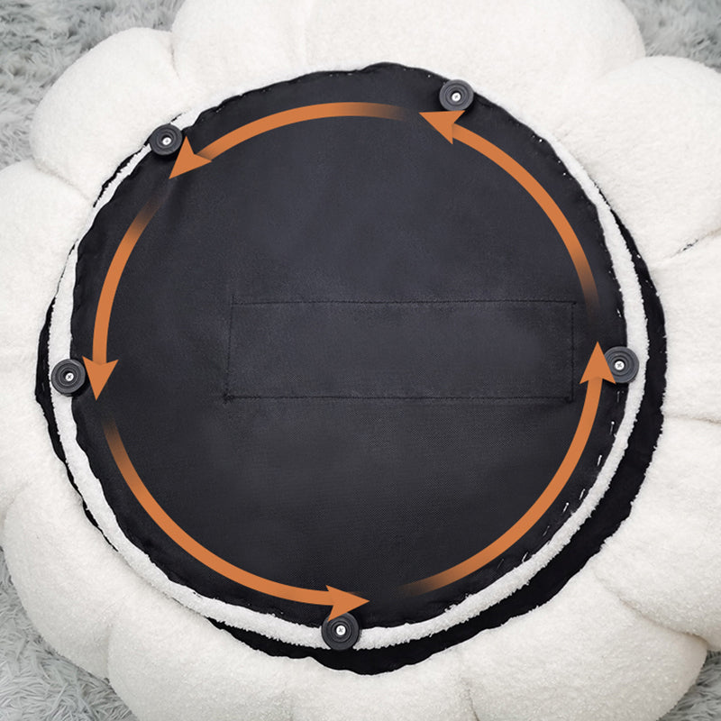 Faux Leather/Faux Fur Chair 37.4" L x 37.4" W x 25.6" H Convertible Chair