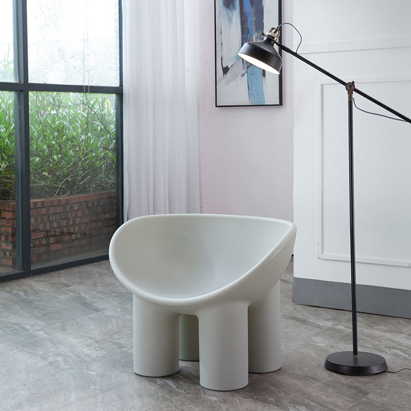 Four Leg Papasan Chair Armless Accent Chair with Fixed Back for Licing Room