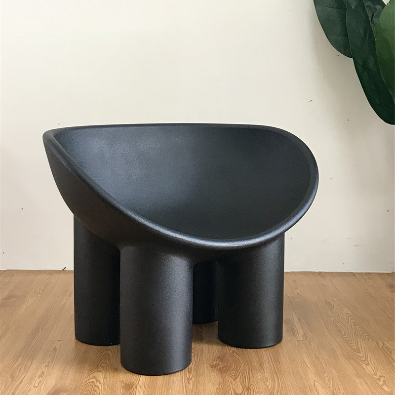 Four Leg Papasan Chair Armless Accent Chair with Fixed Back for Licing Room