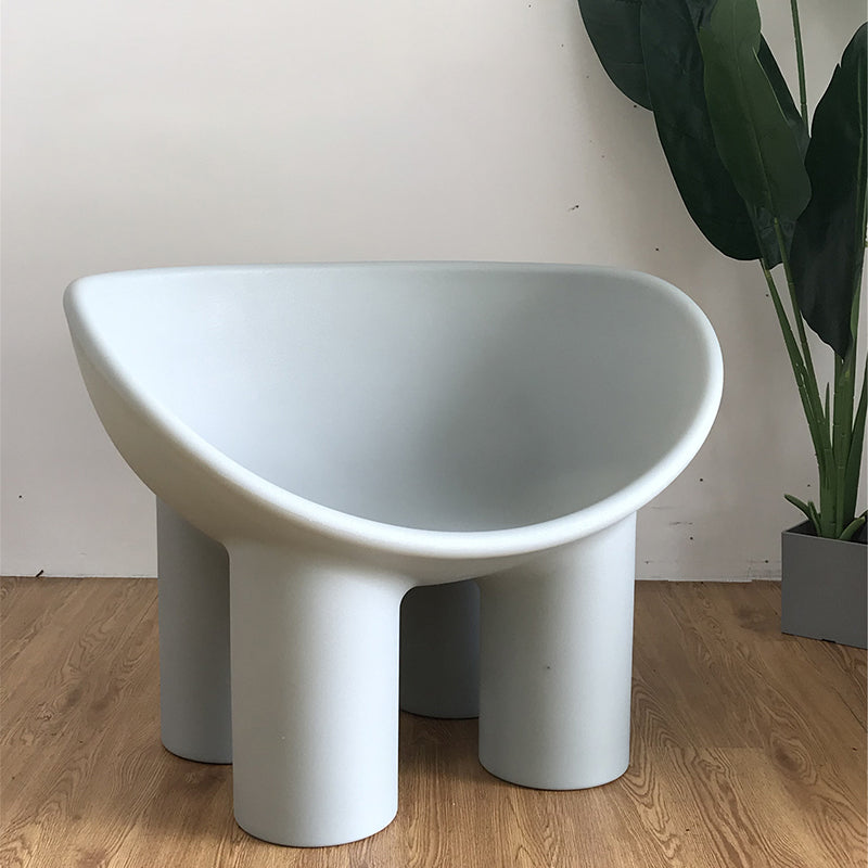 Four Leg Papasan Chair Armless Accent Chair with Fixed Back for Licing Room