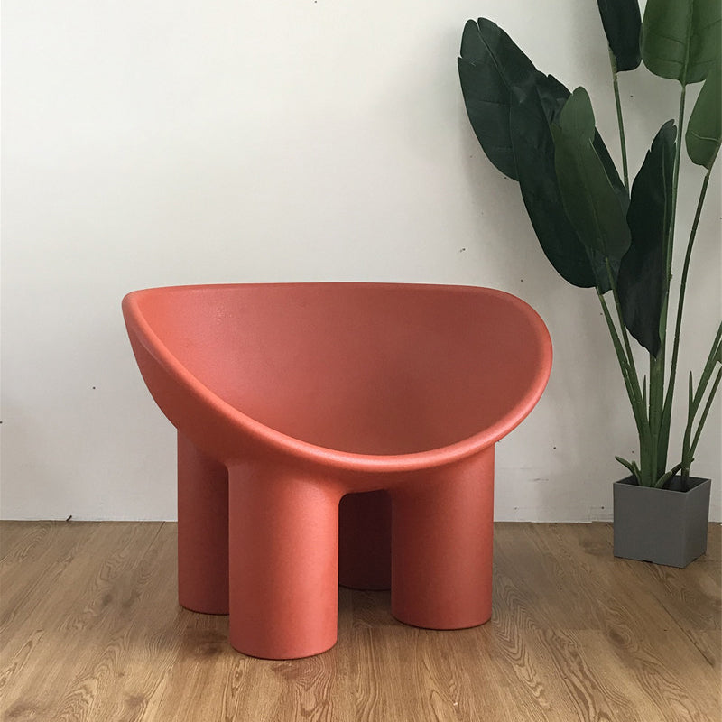 Four Leg Papasan Chair Armless Accent Chair with Fixed Back for Licing Room