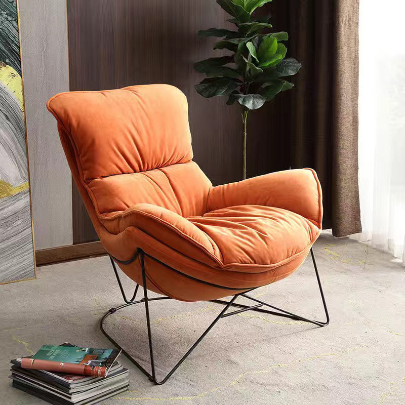 26.77" L x 37.40" W x 34.64" H Reclining Armless Lounge Chair with Sewn Pillow Back