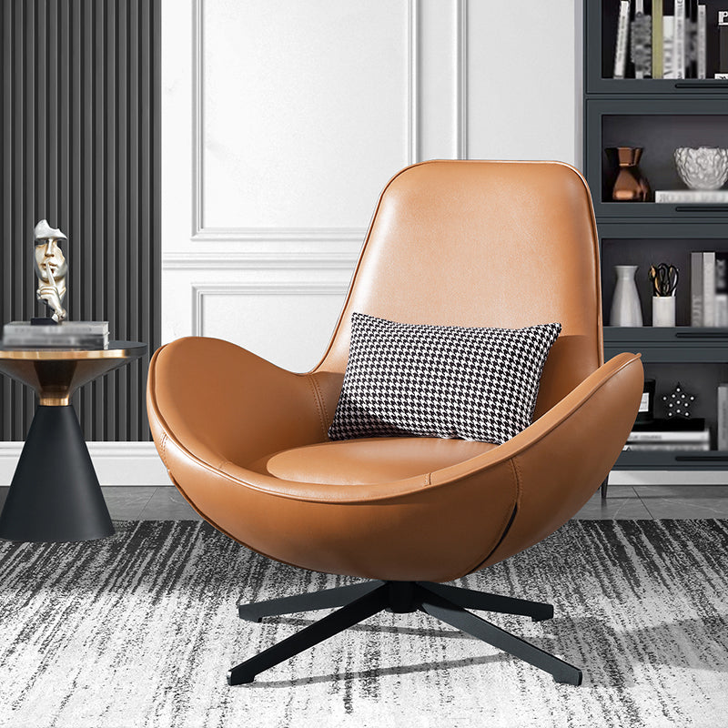 Faux Leather Slipper Chair 33.4" L x 30.3 " W x 20.8 " H Stacking Chair for Bedroom