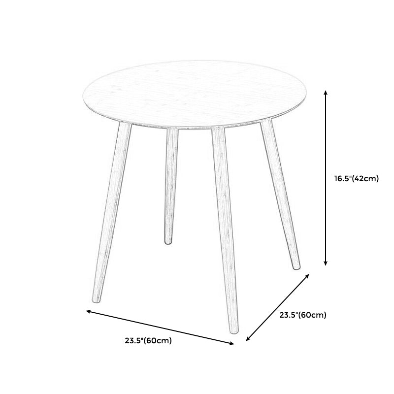 Brown/Natural Wood Living Room Side Table Round 4 Legs End Table