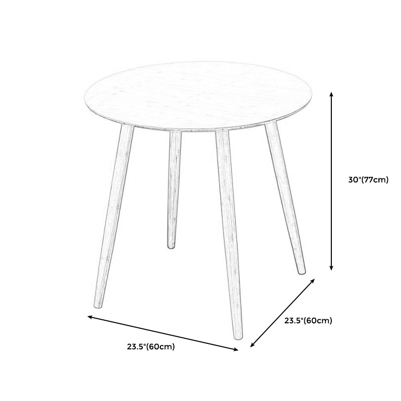 Brown/Natural Wood Living Room Side Table Round 4 Legs End Table