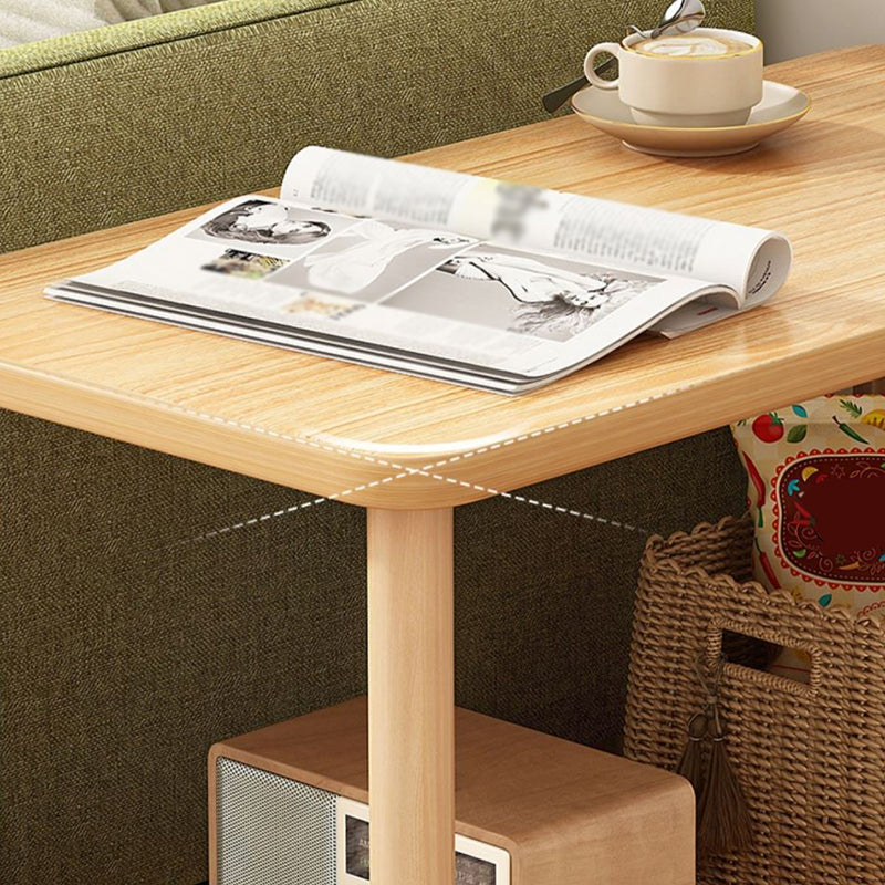 Square/Retangular Side Table Wood End Snack Table with 4 Legs for Living Room