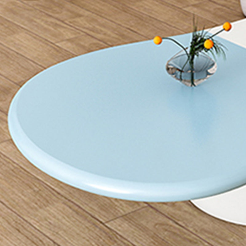 Modern Wood Pedestal Cocktail Table Free Form Coffee Table - White