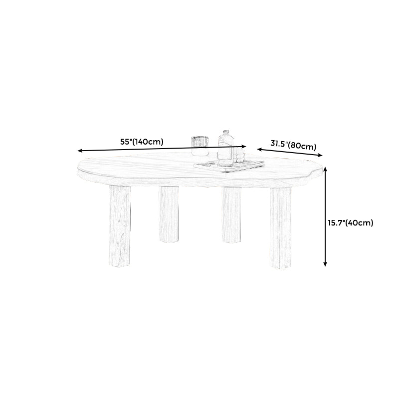 Modern Wood 3/4 Legs Cocktail Table Free Form Coffee Table in Natural