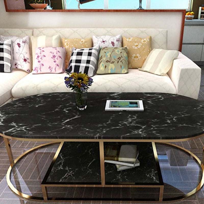 Contemporary Frame Cocktail Table  Rectangular Coffee Table with Storage