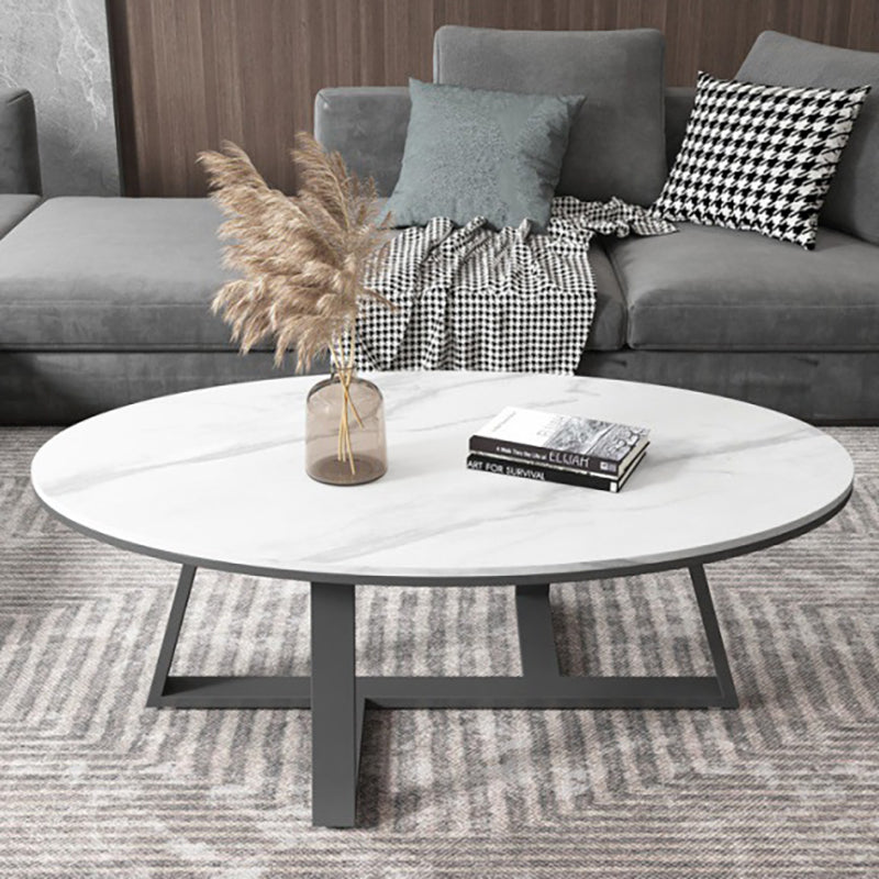 Modern Style Metal Base Material Grey/black/white Oval Coffee Table