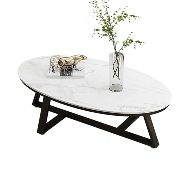 Modern Style Metal Base Material Grey/black/white Oval Coffee Table