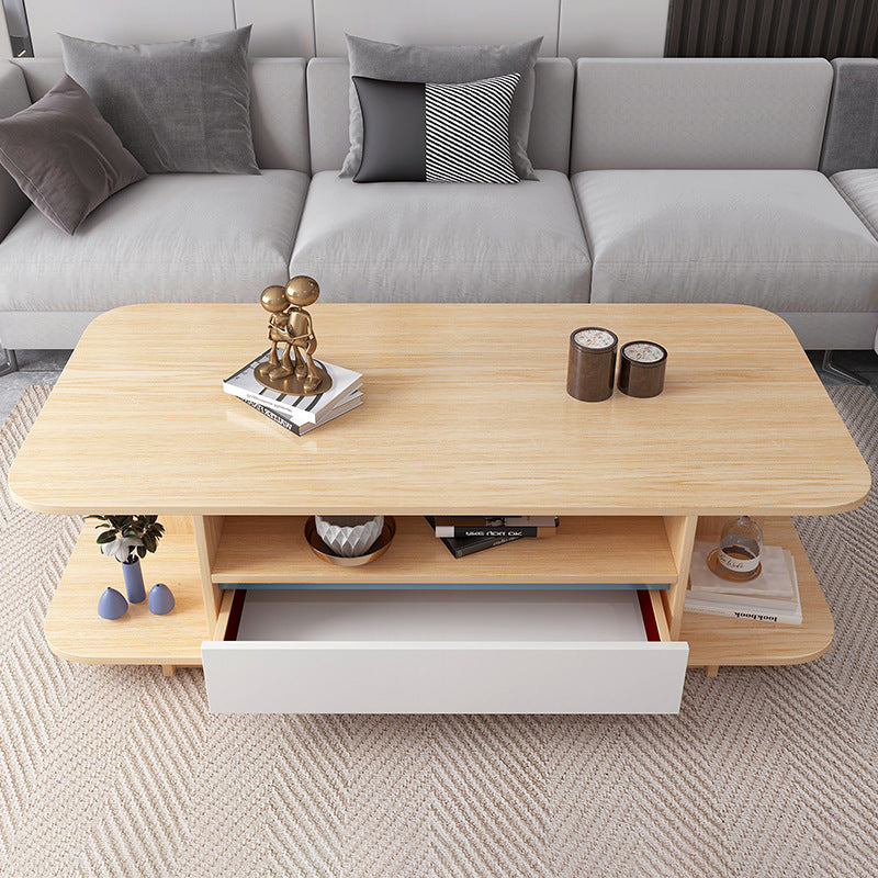 Modern Tray Top Coffee Table Wooden 4 Legs Cocktail Table for Home