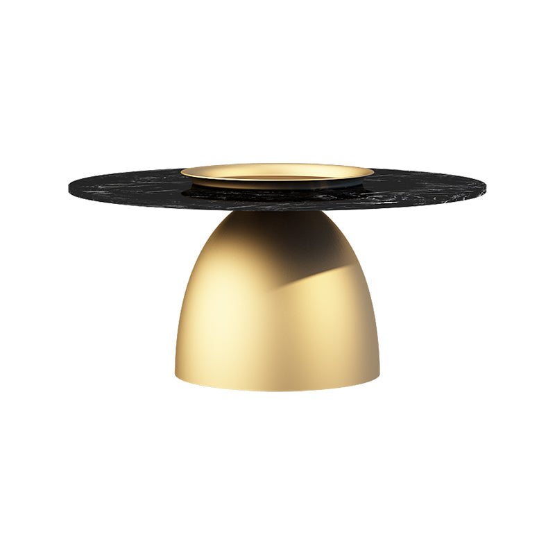 Slate 1 Single Modern Coffee Table Iron Pedestal Cocktail Table