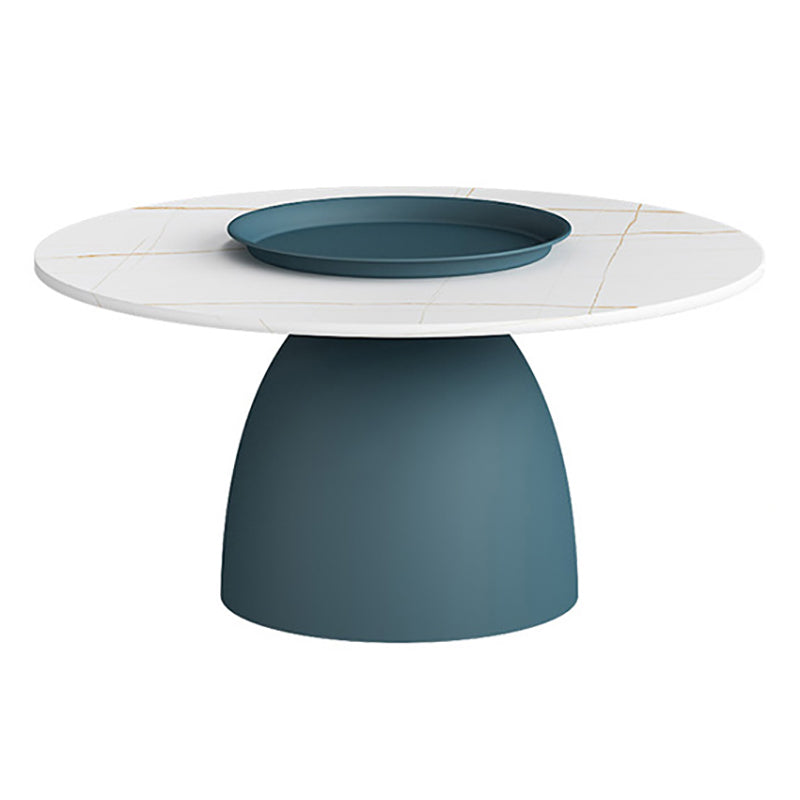 Slate 1 Single Modern Coffee Table Iron Pedestal Cocktail Table