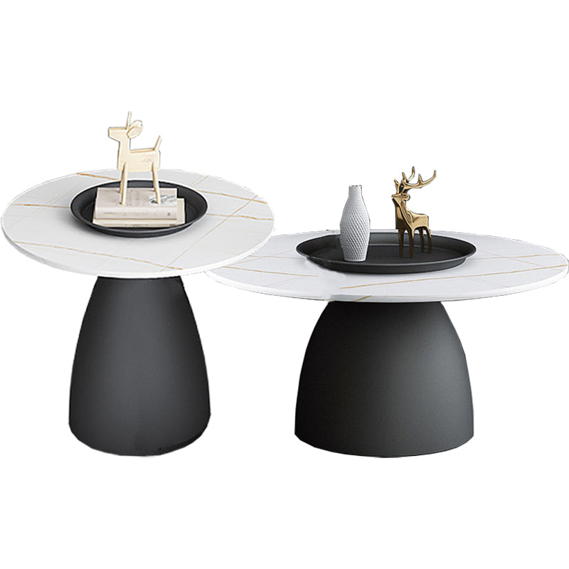 Slate 1 Single Modern Coffee Table Iron Pedestal Cocktail Table