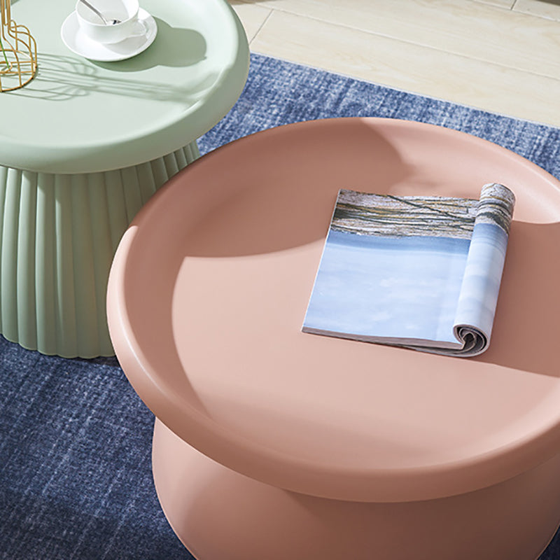 1 Single Modern Plastic Round Coffee Table Pedestal Cocktail Table