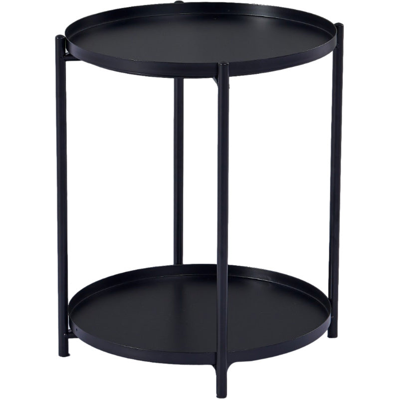 1 Single Modern Round Metal Coffee Table with Four Legs for Living Room