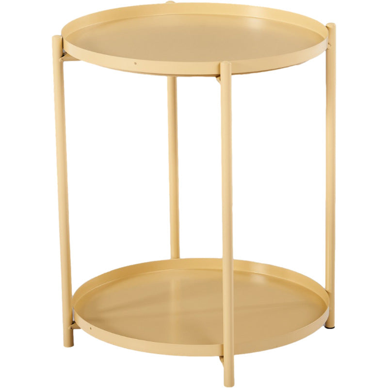 1 Single Modern Round Metal Coffee Table with Four Legs for Living Room