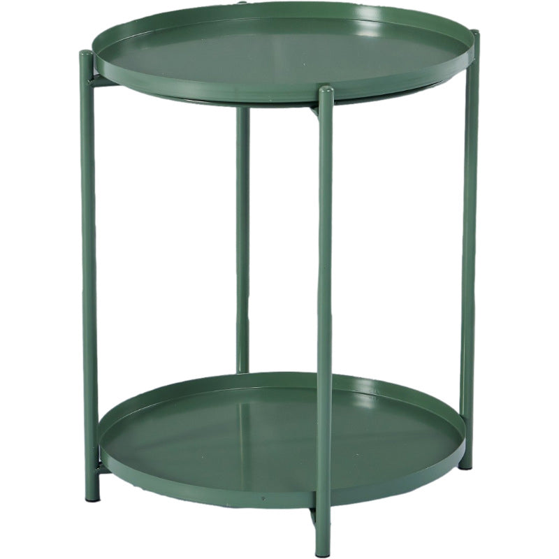 1 Single Modern Round Metal Coffee Table with Four Legs for Living Room