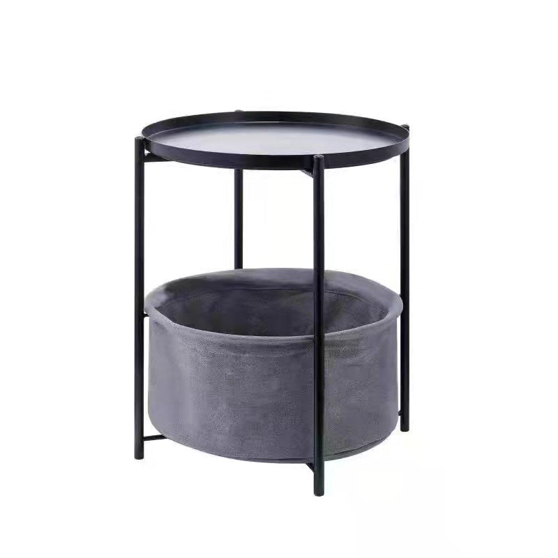 1 Single Modern Round Metal Coffee Table with Four Legs for Living Room