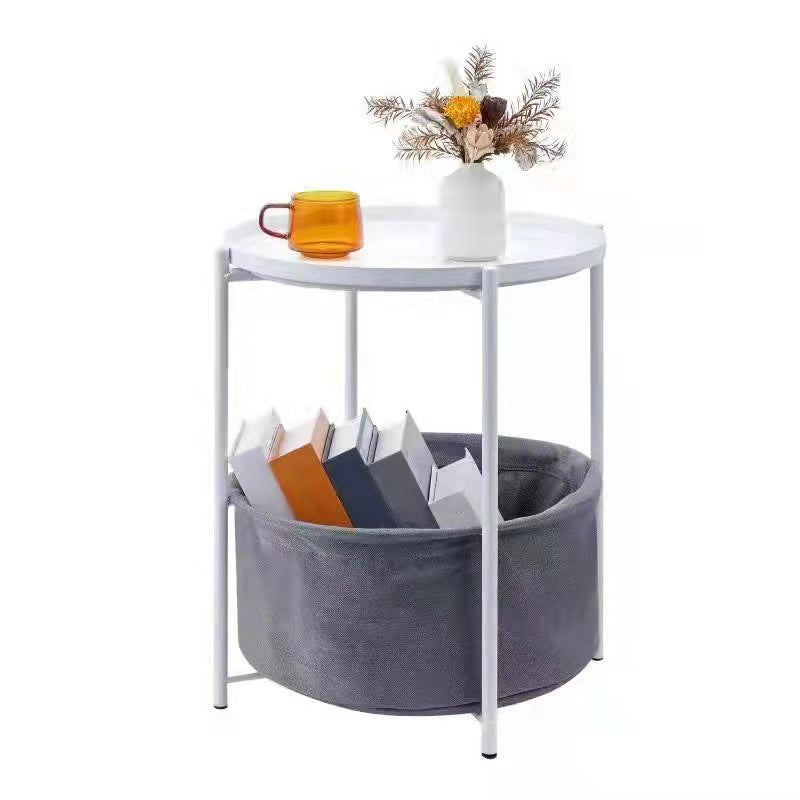 1 Single Modern Round Metal Coffee Table with Four Legs for Living Room