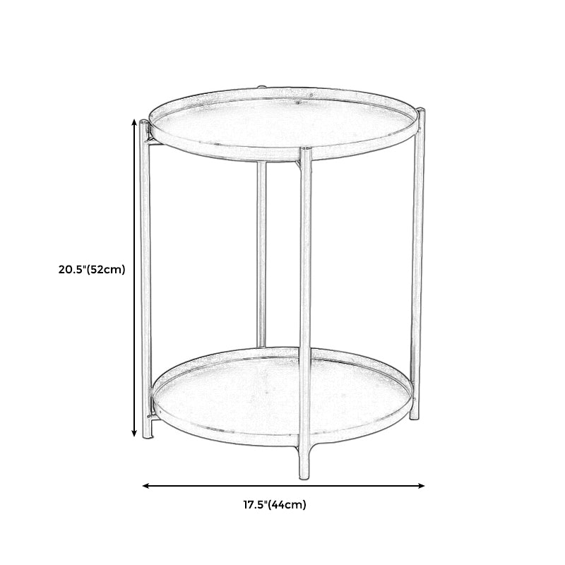 1 Single Modern Round Metal Coffee Table with Four Legs for Living Room