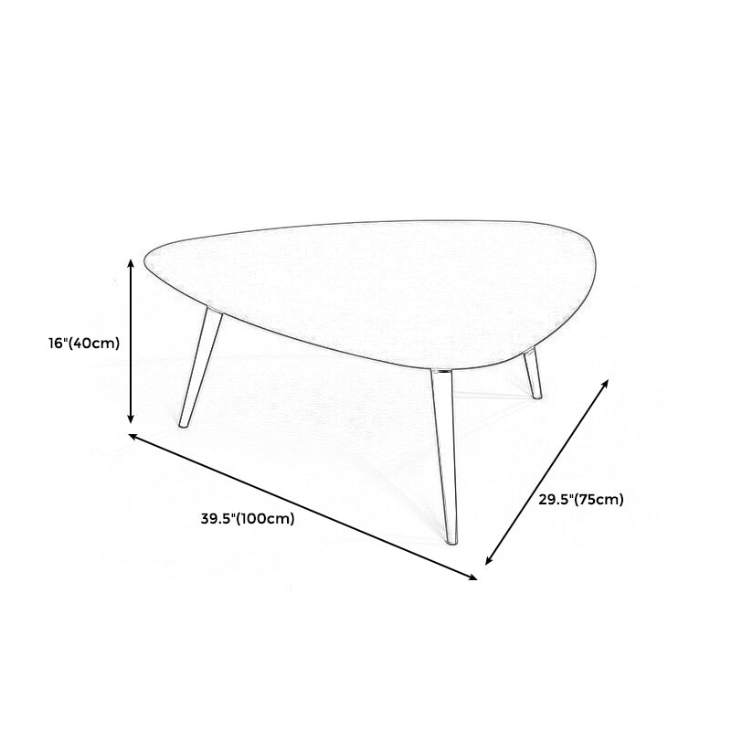 Modern Triangle Slate 3 Legs Coffee Table in Black and White