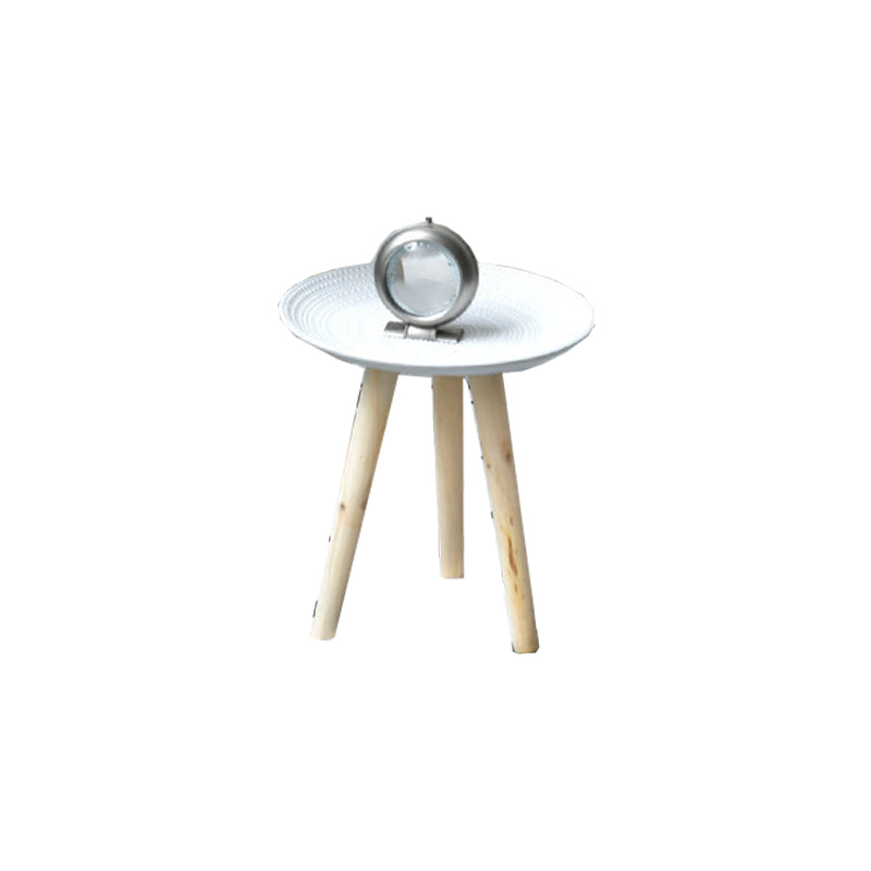 Modern White Wooden Coffee Table Round Coffee Table with Three Legs