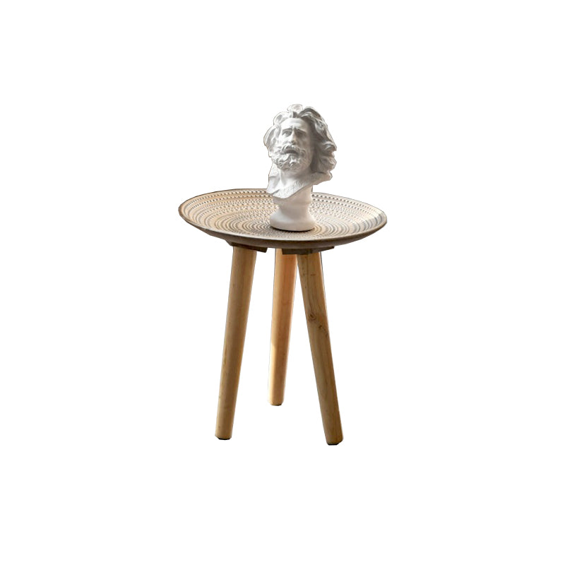Modern White Wooden Coffee Table Round Coffee Table with Three Legs