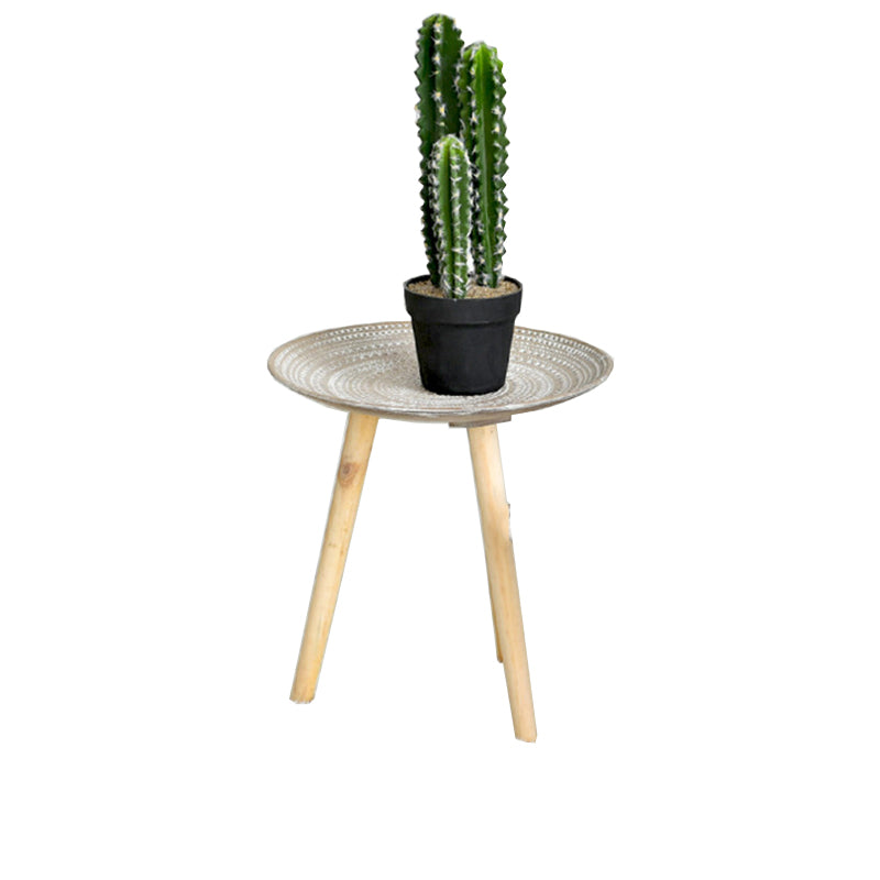 Modern White Wooden Coffee Table Round Coffee Table with Three Legs