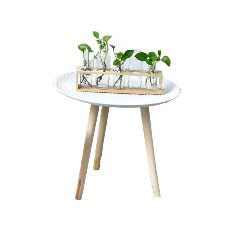 Modern White Wooden Coffee Table Round Coffee Table with Three Legs