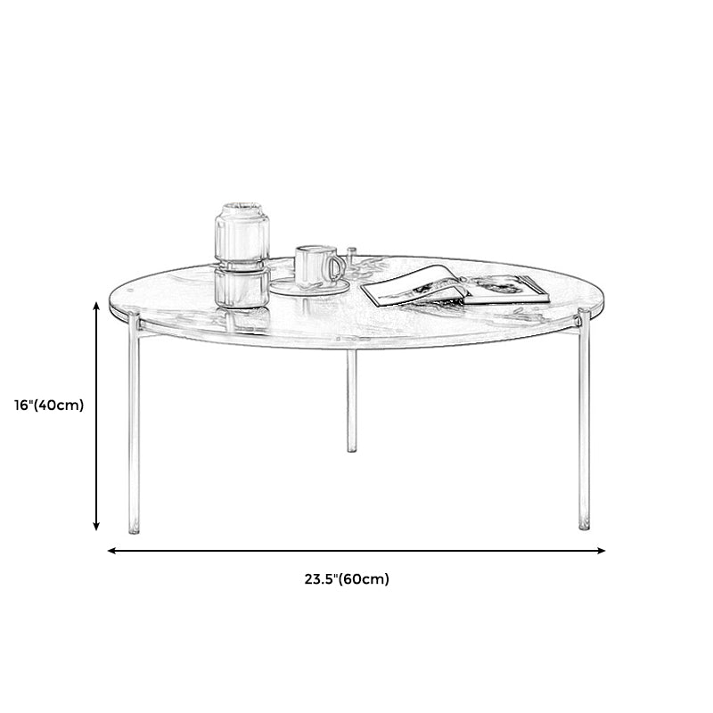 Round  Coffee Table  Contemporary 3 Legs  Cocktail Table for Home
