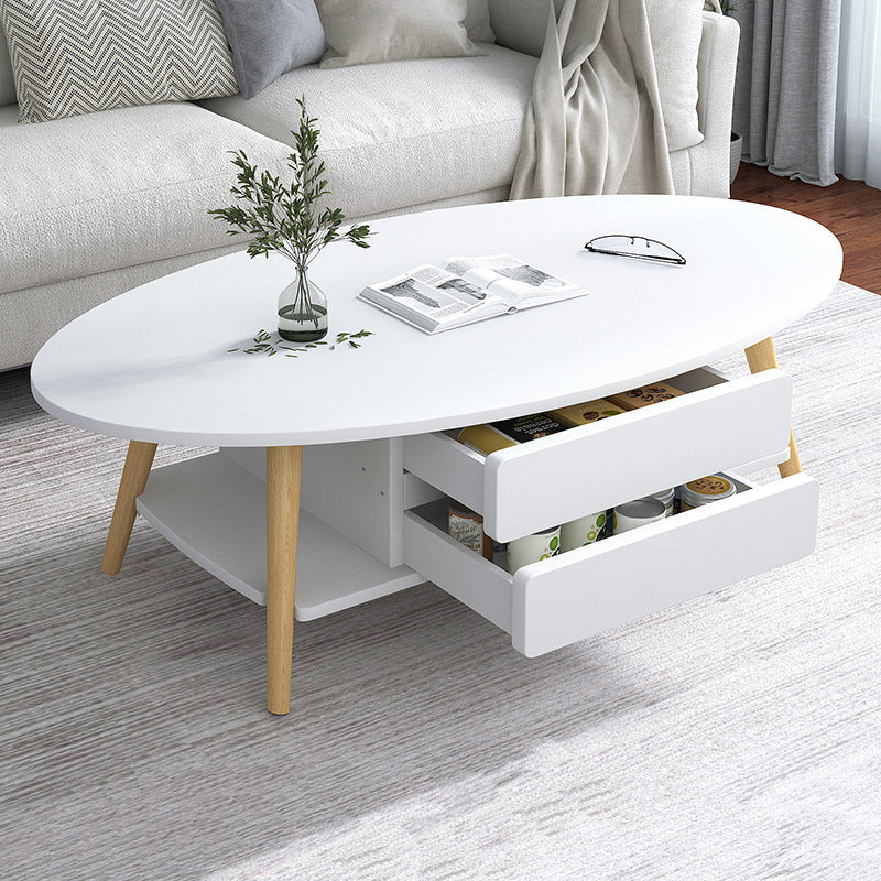 Modern  Coffee Table Wooden 3 Legs Cocktail Table with Drawer