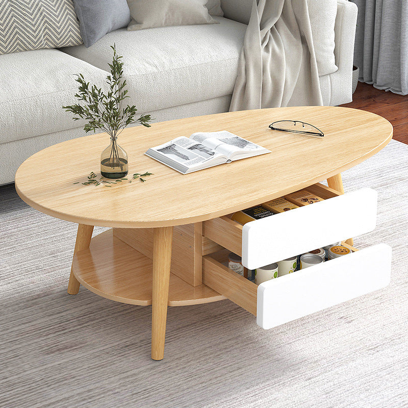 Modern  Coffee Table Wooden 3 Legs Cocktail Table with Drawer