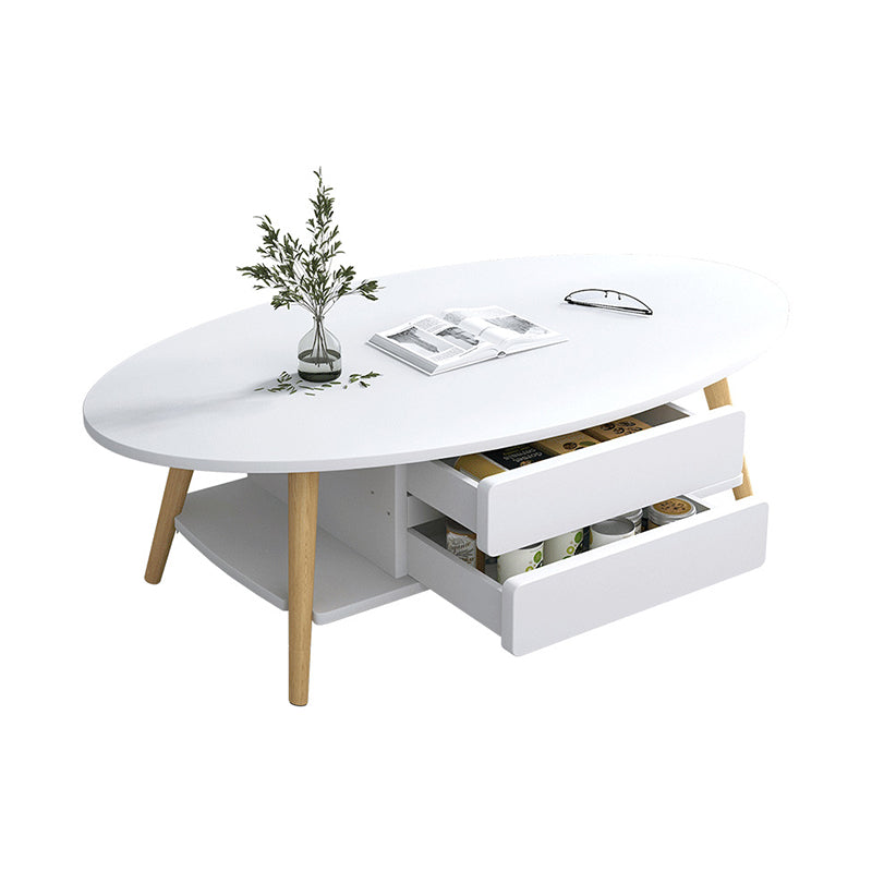 Modern  Coffee Table Wooden 3 Legs Cocktail Table with Drawer